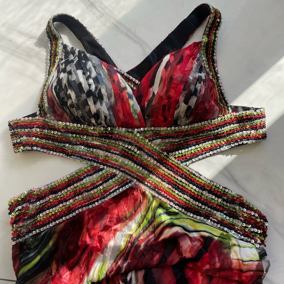 La Femme Women’s Vibrant Multicolor Maxi Dress - Picture 6 of 10